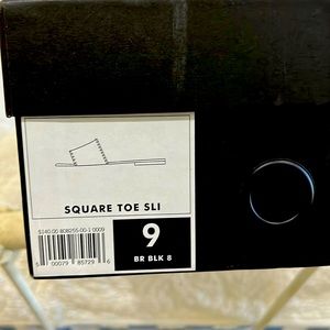 Brand new Banana Republic black swede slides